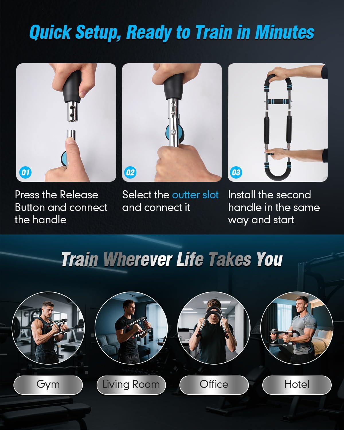 Twister Arm Trainer – 40–90Lb Adjustable Resistance Chest Workout Equipment – Portable Chest Clip Trainer and Arm Exerciser for Visible Gains and Sculpted Muscle