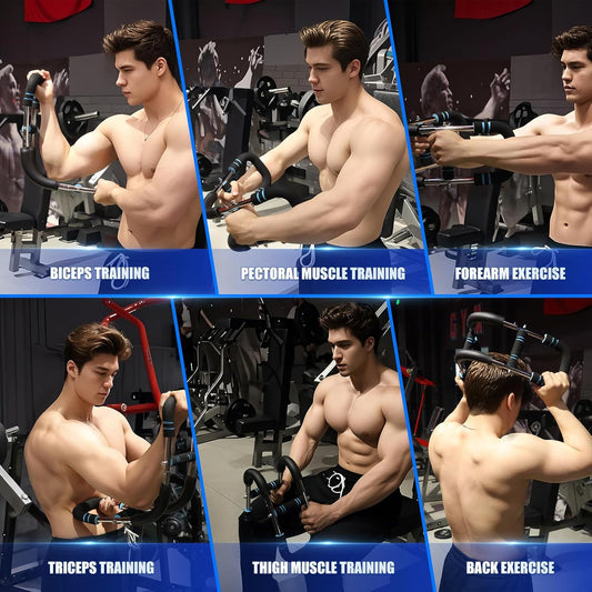 Twister Arm Trainer, 60-110Lb Adjustable Resistance Workout Equipment Twister Arm Chest Exerciser Power Twister Bar, Portable Chest Press Machine Detachable Design Fitness for Home & Gym