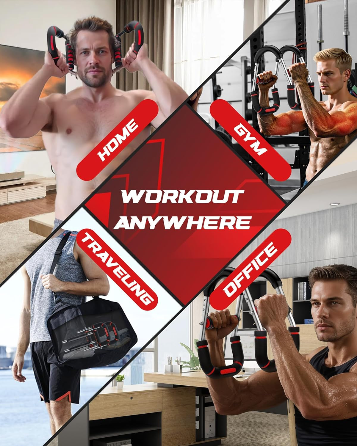 2025 Pro Twister Arm Trainer, Adjustable Power Twister Bar, Chest Shoulder Arm Workout Equipment, Portable Detachable Upper Body Fitness Machine