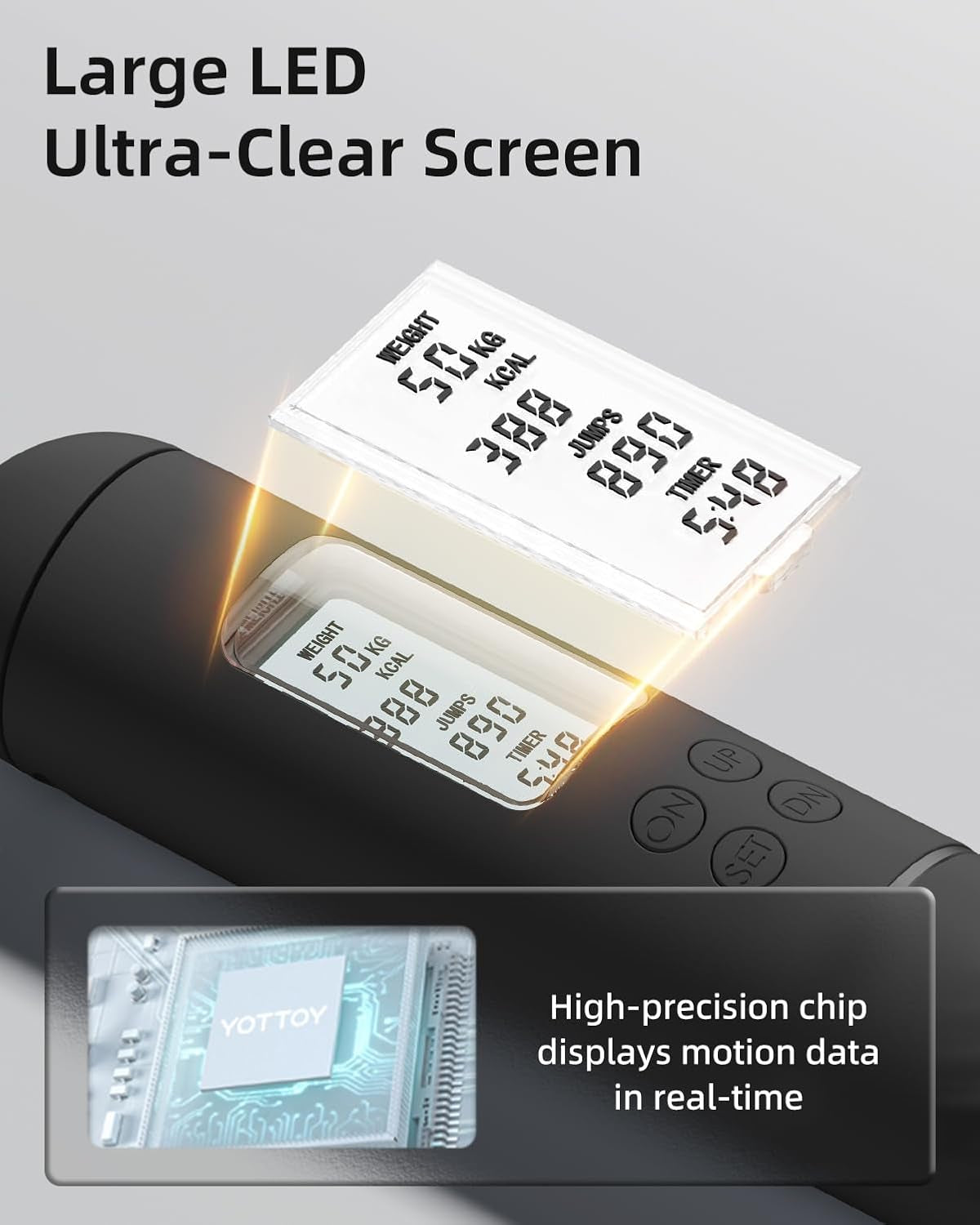 Skipping Ropes for Adults -Cordless Counter Jump Rope with Large Cordless Ball-Weighted Jump Rope for Women with LCD Display