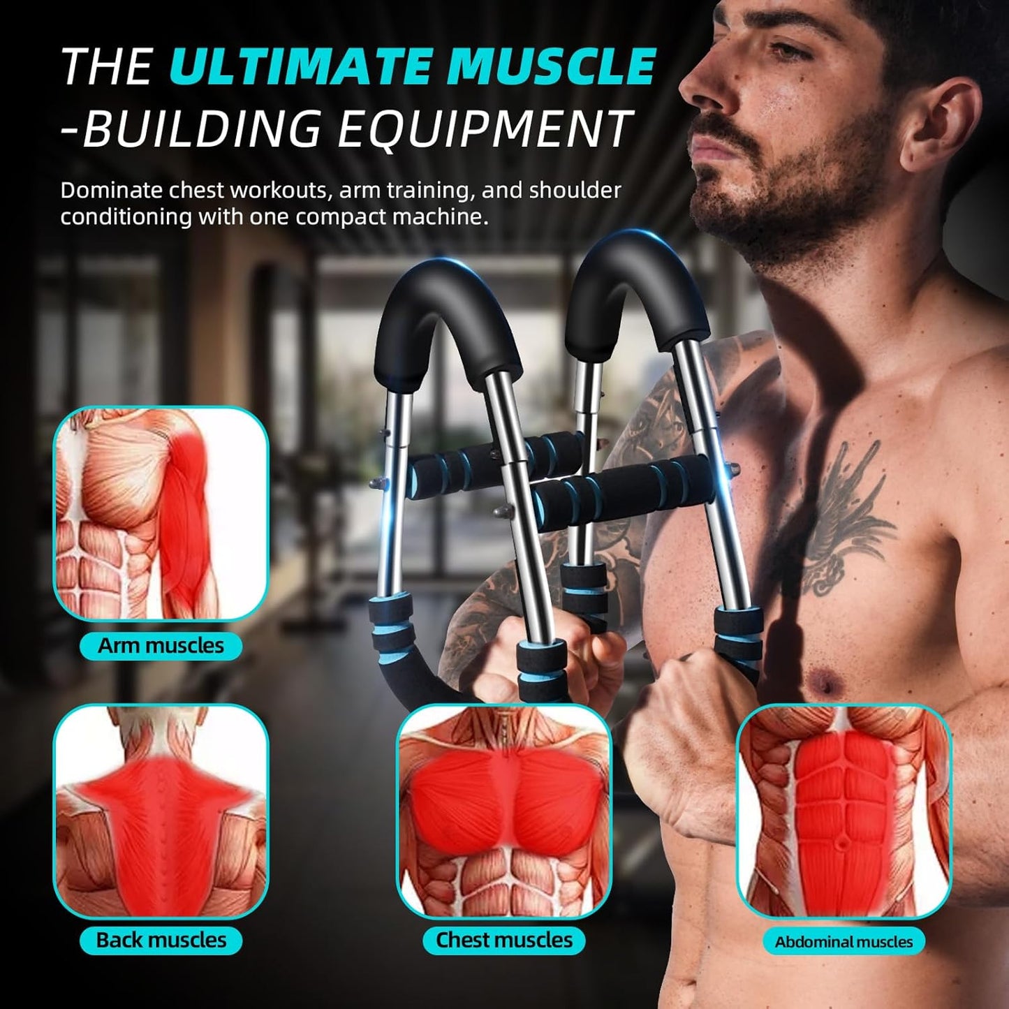 Professional Twister Arm Trainer, Adjustable 60-100Lb Chest Workout Equipment for Men, Portable Detachable Design for Home Gym, Arm Chest and Shoulder Muscle Strength Exerciser Training