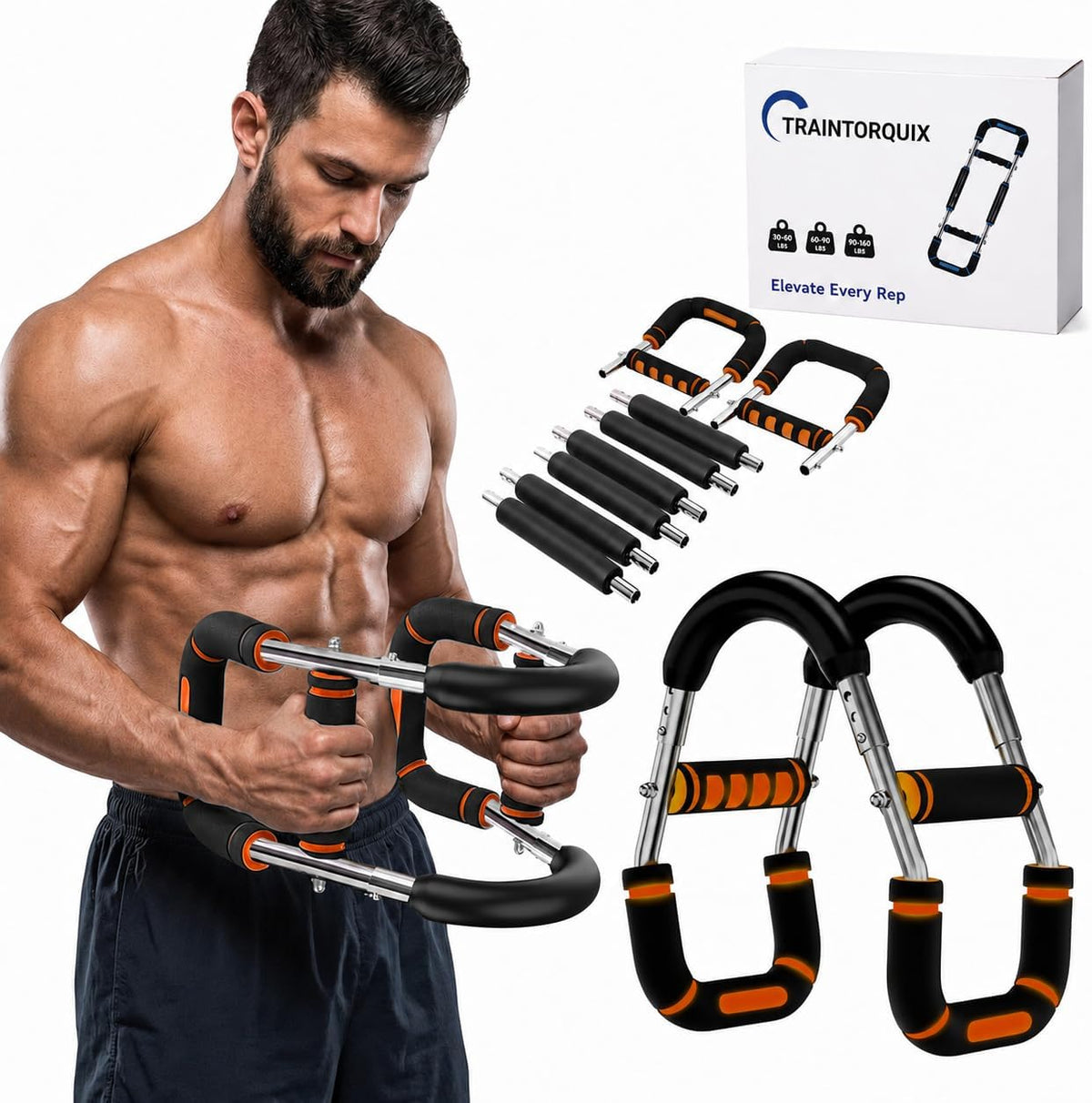 Twister Arm Trainer for Men & Women - Adjustable Power Twister, Upper Body Strength Training Equipment for Home Gym, Chest Expander, Biceps Workout Machine