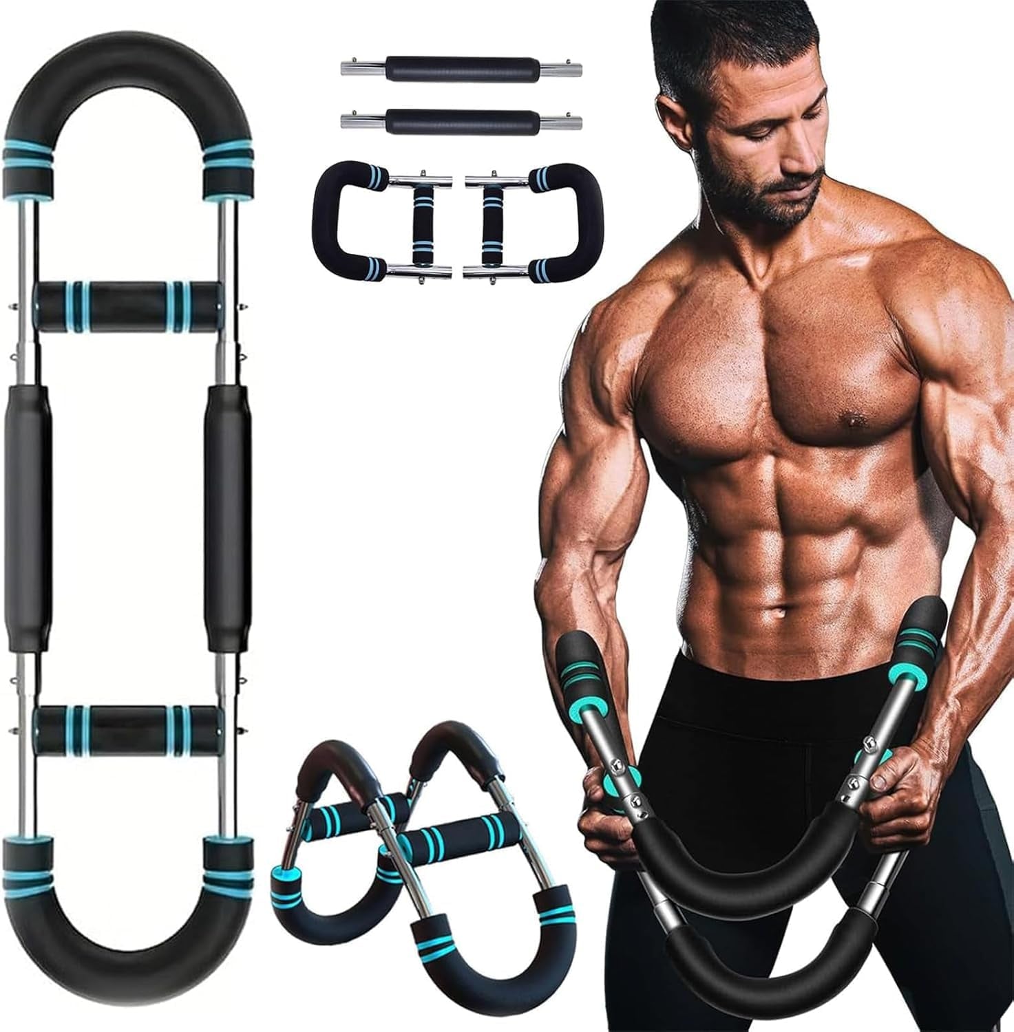 Twister Arm Trainer & Chest Trainer for Men & Women, Chest Exerciser for Men & Women - Upper Body Strength & Home Workout Equipment (U60-100Lbs Kit)