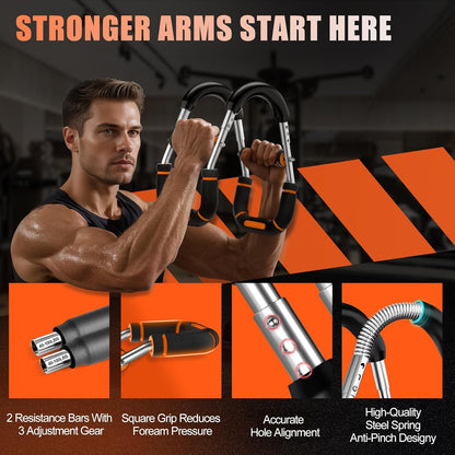 2025 Pro Twister Arm Trainer, Adjustable Power Twister Bar, Chest Shoulder Arm Workout Equipment, Portable Detachable Upper Body Fitness Machine