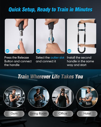 Twister Arm Trainer – 40–90Lb Adjustable Resistance Chest Workout Equipment – Portable Chest Clip Trainer and Arm Exerciser for Visible Gains and Sculpted Muscle