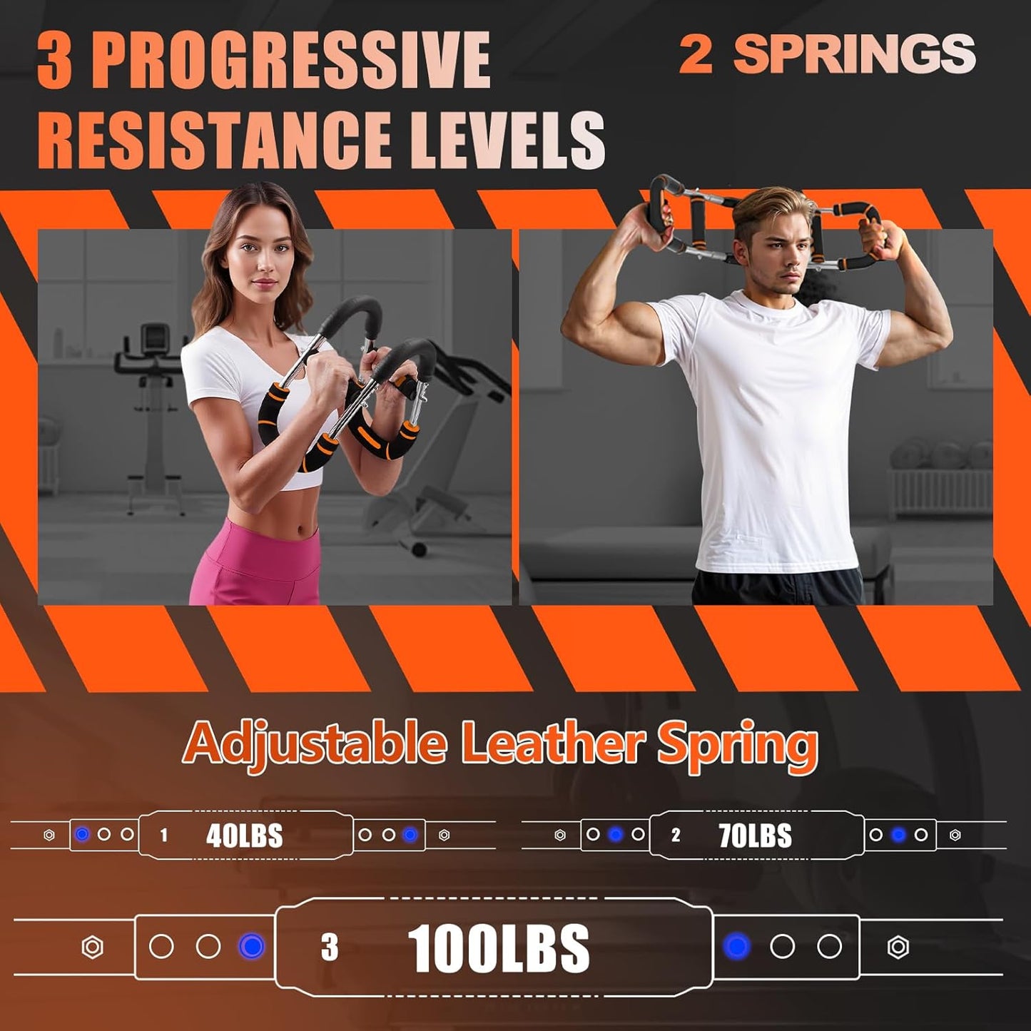 2025 Pro Twister Arm Trainer, Adjustable Power Twister Bar, Chest Shoulder Arm Workout Equipment, Portable Detachable Upper Body Fitness Machine
