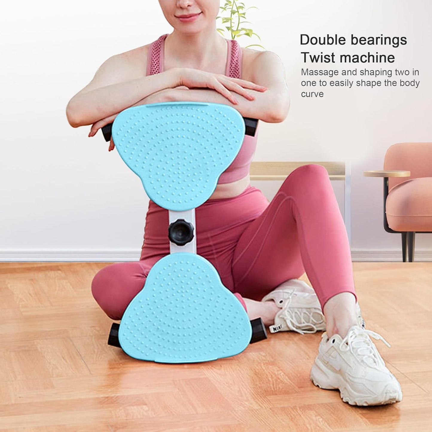 Waist Twist Workout Machine, Ab Machine Weight for Slim Waist and Core Ab Exercise Foot Massage and Weight Loss, Noiseless Home Gym Exercise Equipment for Women Men