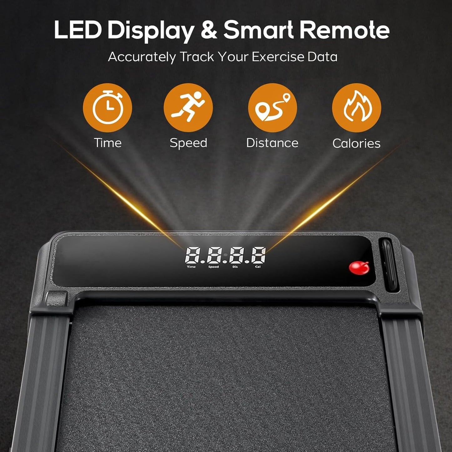 Walking Pad under Desk Treadmill, Portable Compact Electric Walking Treadmill, Quiet Fitness Machine with Remote Control & LED Display for Home Office