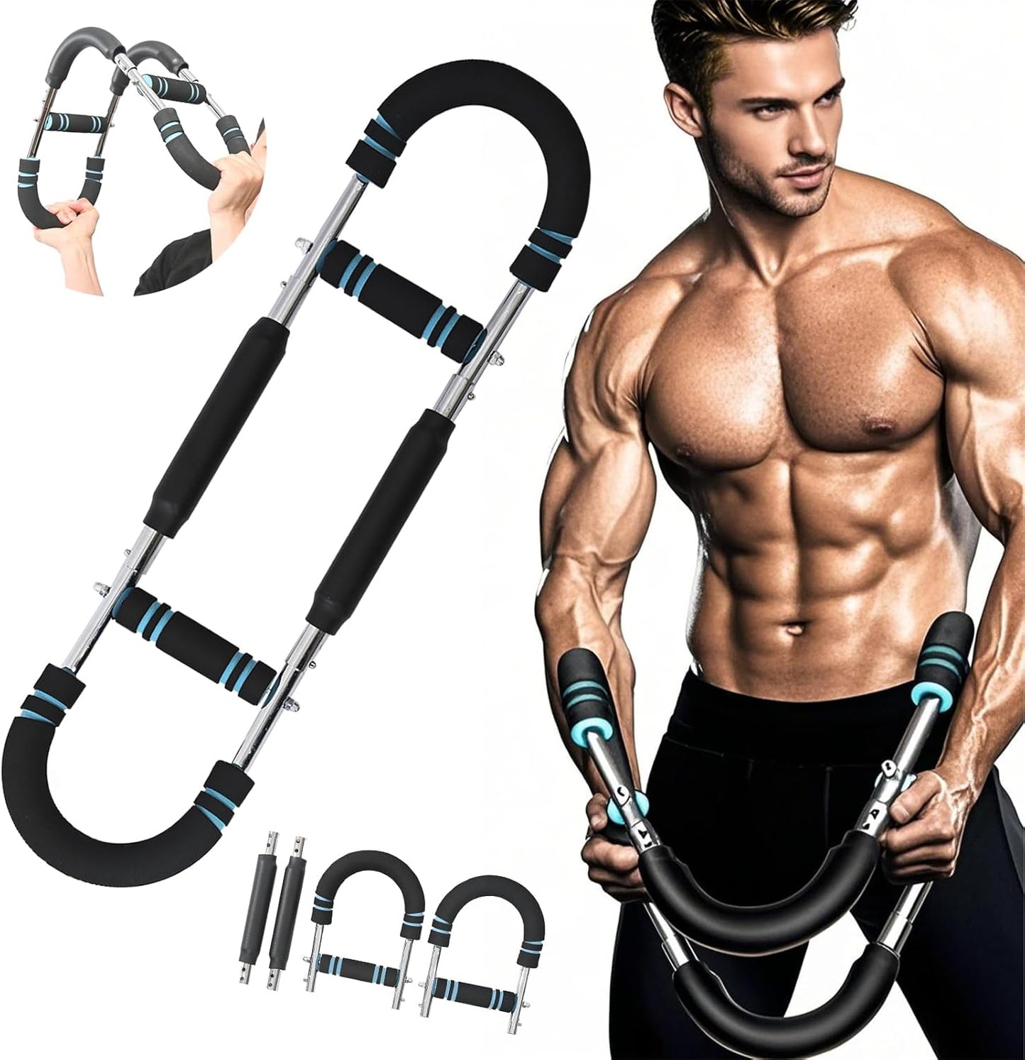 Twister Arm Trainer Arm Shoulder Chest Workout Equipment 45-90Lb Adjustable Strength Trainer Chest Trainer for Men Portable Detachable Home Fitness Equipment