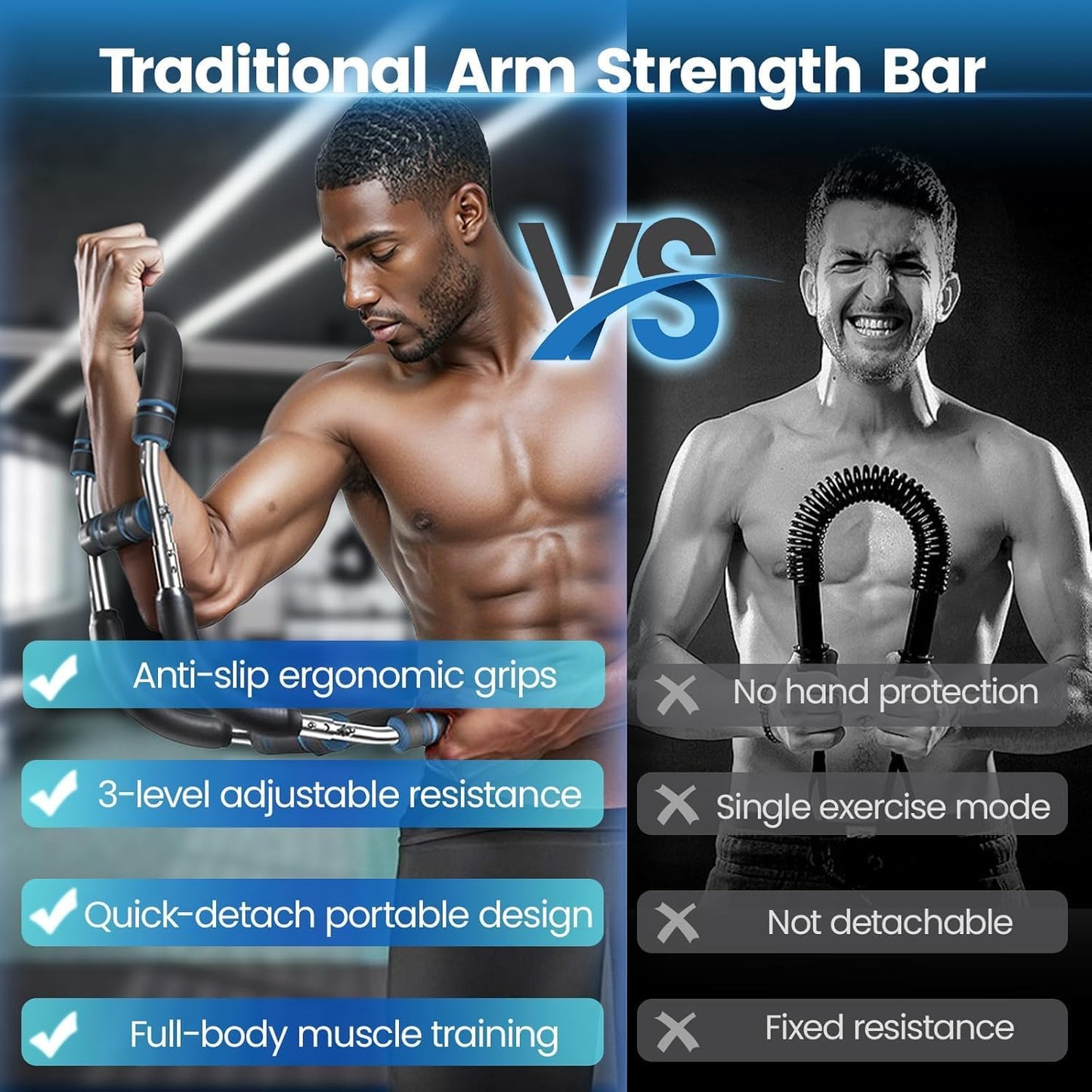 Twister Arm Trainer & Chest Trainer for Men & Women, Chest Exerciser for Men & Women - Upper Body Strength & Home Workout Equipment (U60-100Lbs Kit)