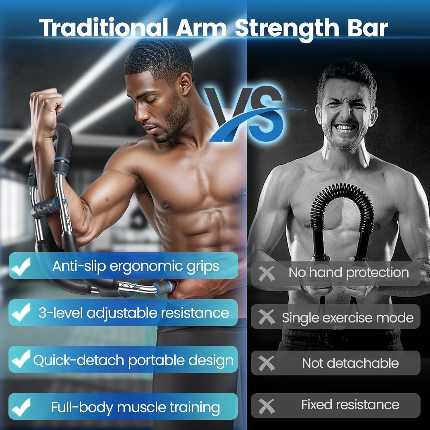 Twister Arm Trainer & Chest Trainer for Men & Women, Chest Exerciser for Men & Women - Upper Body Strength & Home Workout Equipment (U60-100Lbs Kit)