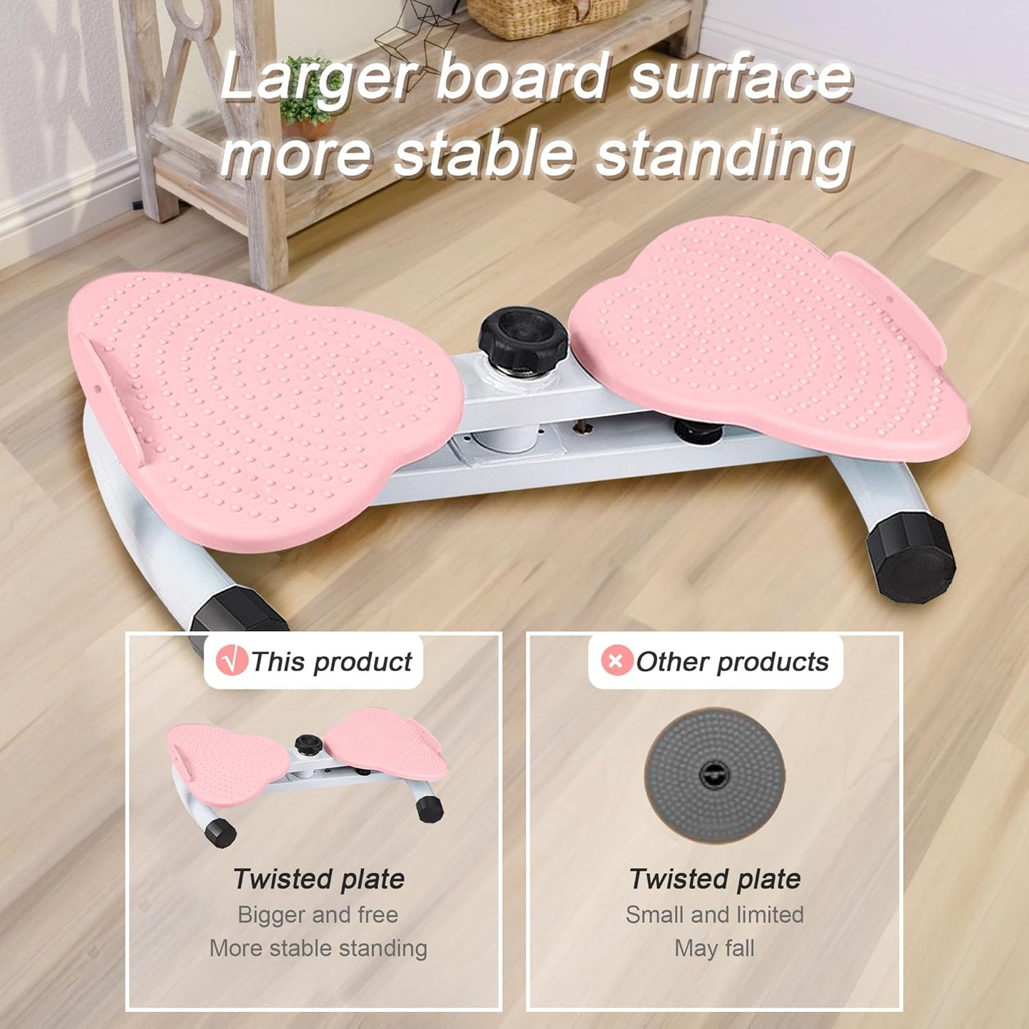 Waist Twist Workout Machine, Ab Machine Weight for Slim Waist and Core Ab Exercise Foot Massage and Weight Loss, Noiseless Home Gym Exercise Equipment for Women Men