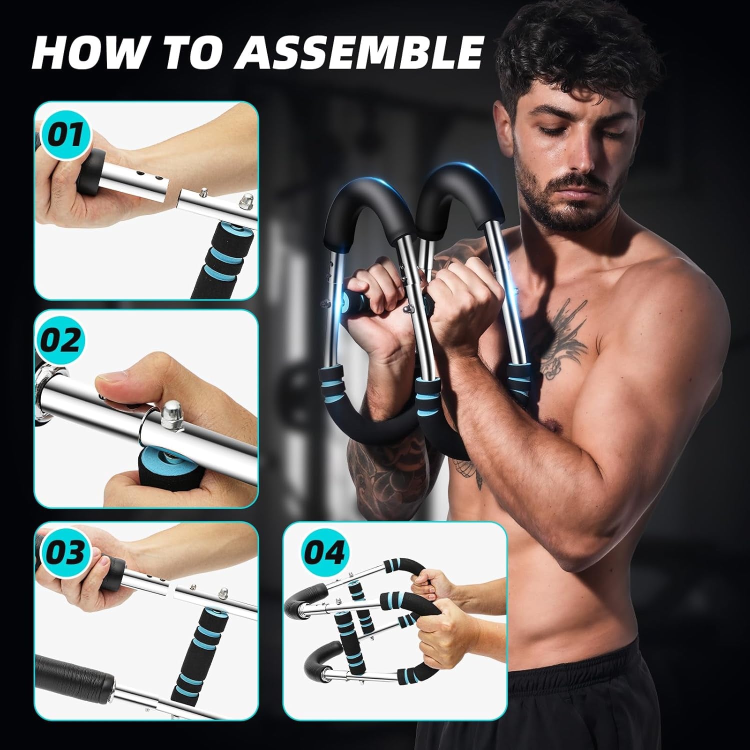 Professional Twister Arm Trainer, Adjustable 60-100Lb Chest Workout Equipment for Men, Portable Detachable Design for Home Gym, Arm Chest and Shoulder Muscle Strength Exerciser Training
