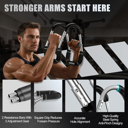 2025 Pro Twister Arm Trainer, Adjustable Power Twister Bar, Chest Shoulder Arm Workout Equipment, Portable Detachable Upper Body Fitness Machine