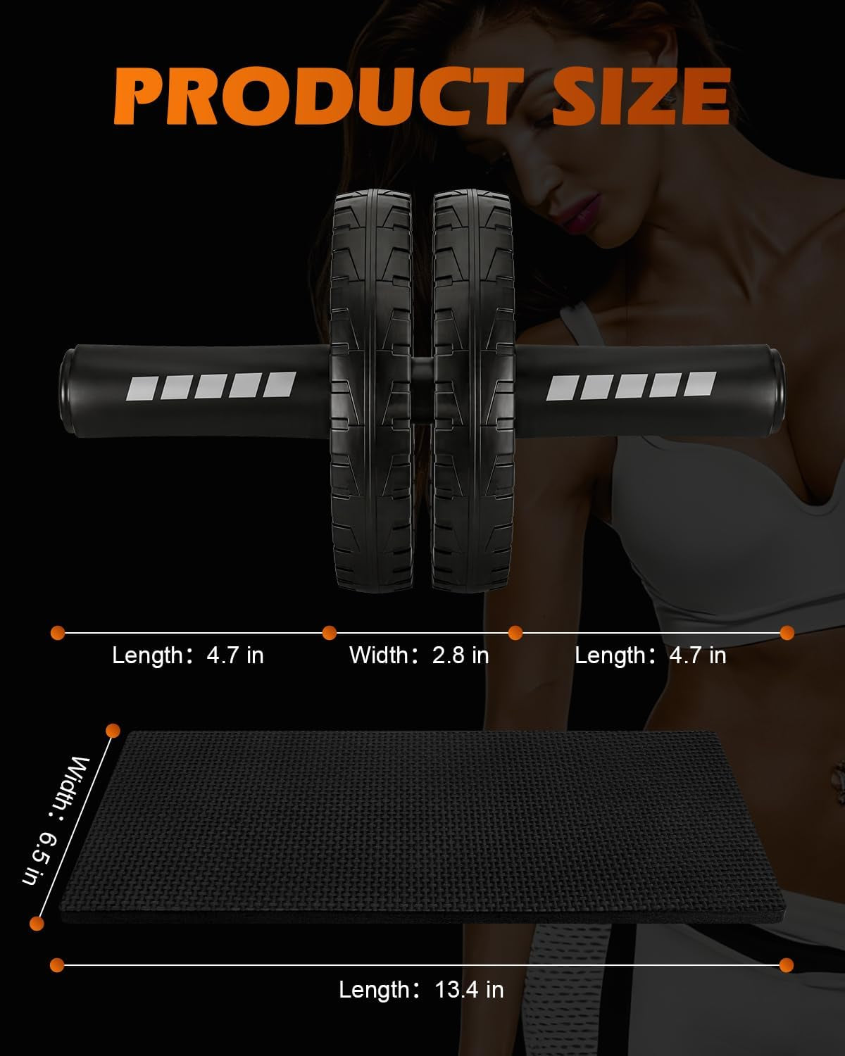 Upgraded Ab Roller Wheel, Abdominal Core Workout Equipment for Home Gym with Knee Pad, Full Body Strength Training Fitness Tool for Men and Women